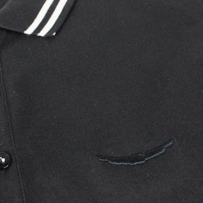 Armani Jeans Embroidered Logo Extra Slim L/s Polo Black