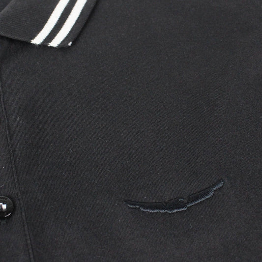 Armani Jeans Embroidered Logo Extra Slim L/s Polo Black