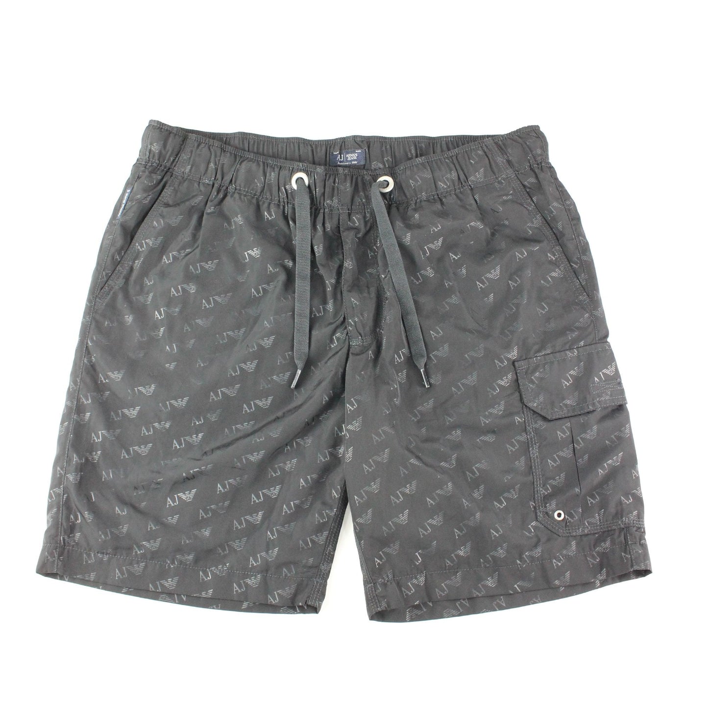 Armani Jeans All Over Logo Print Swim Shorts Dark Navy