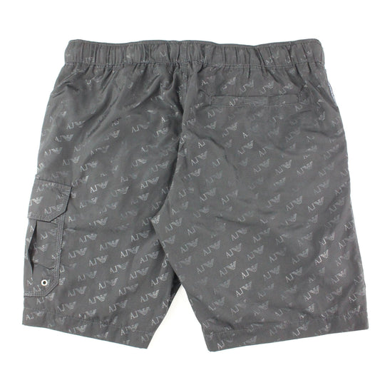 Armani Jeans All Over Logo Print Swim Shorts Dark Navy