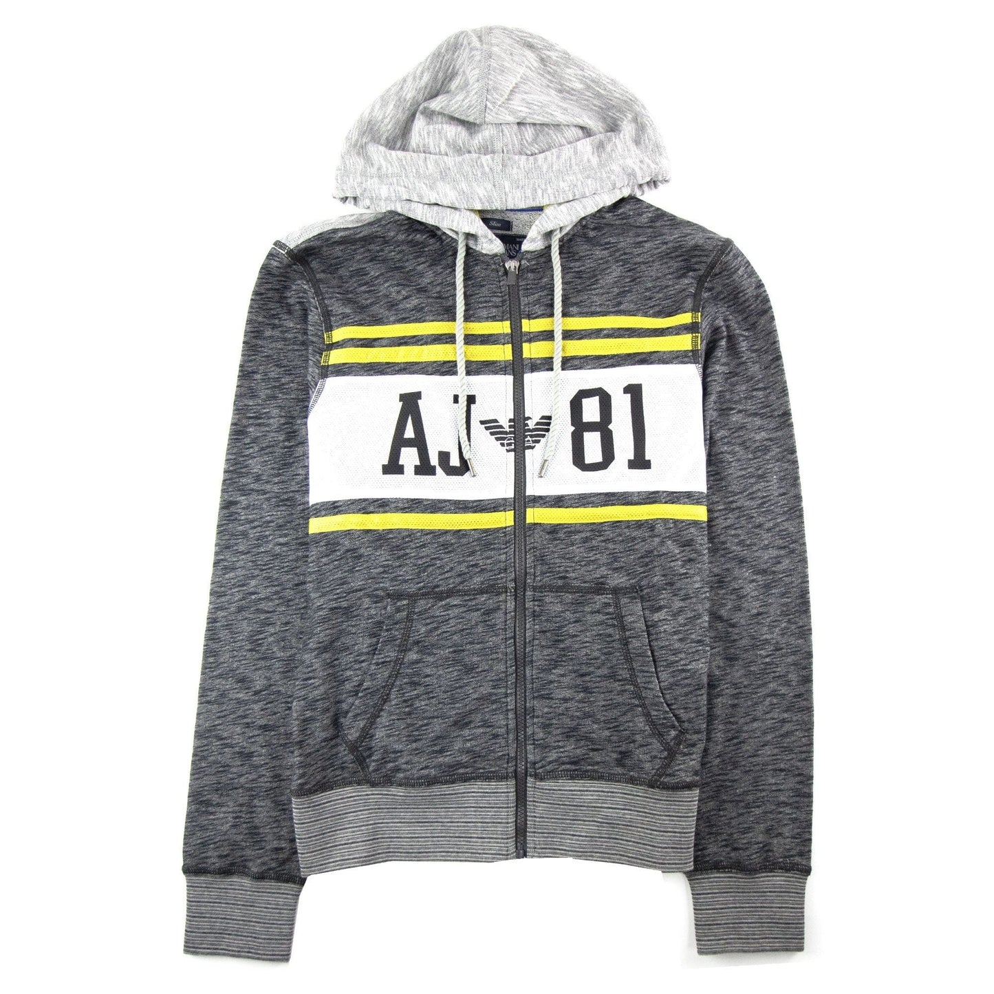 Armani Jeans Aj 81 Zip Up Hoodied Sweatshirt Bicolore