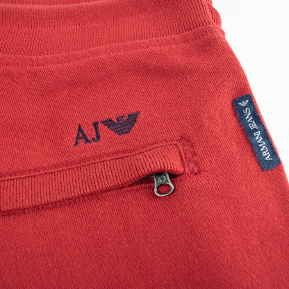 Armani Jeans Back Logo Jogging Pants Rosso Red