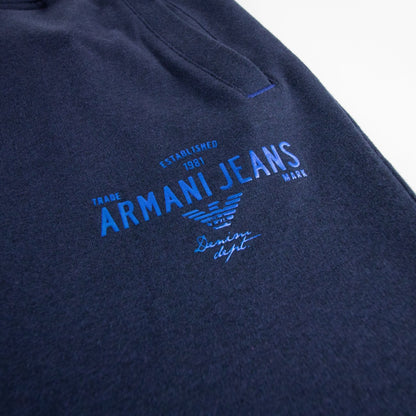 Armani Jeans Embroidered Logo Jogging Pant Blue Melange