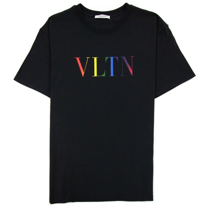 Valentino Multi Colour Logo Print T Shirt Black 20t
