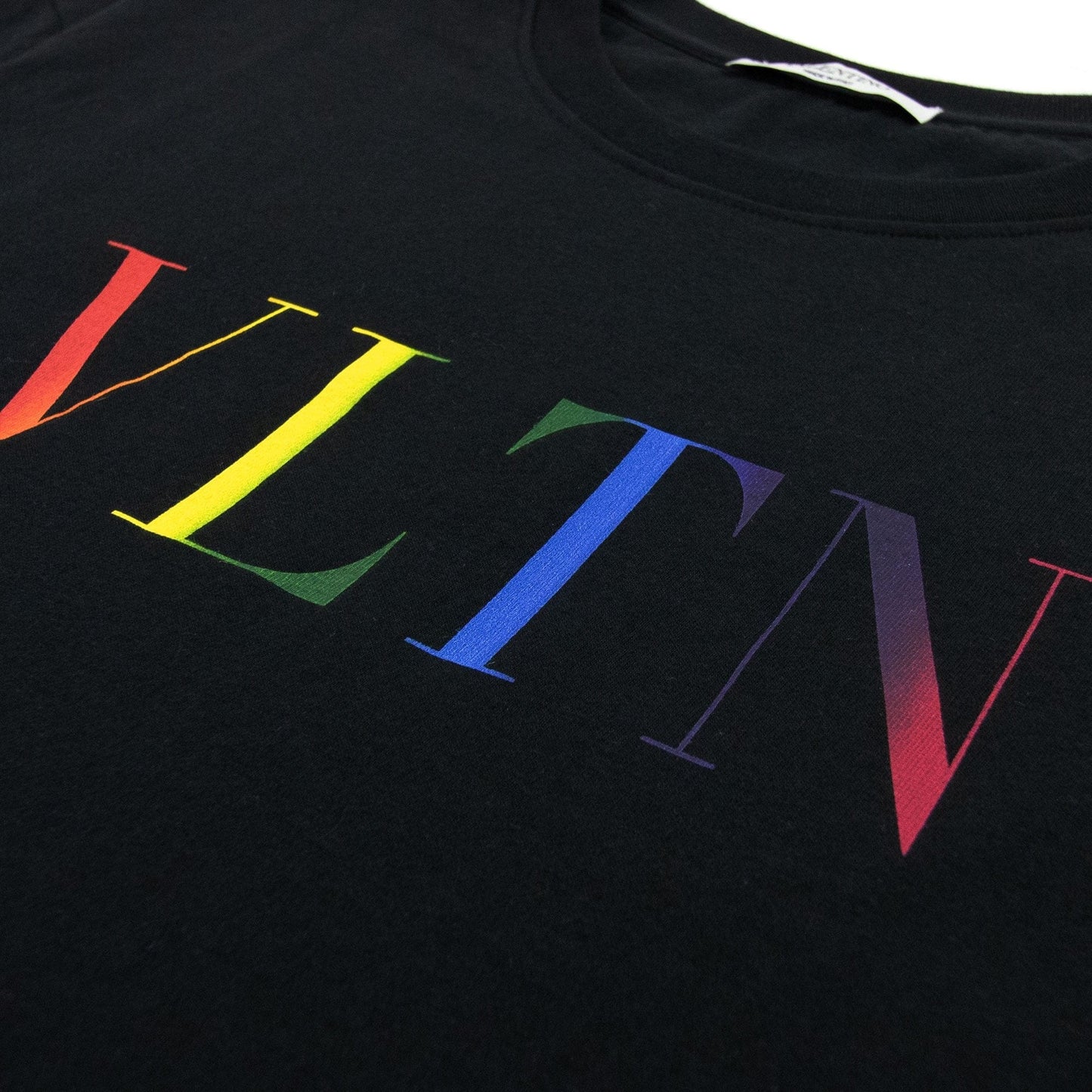 Valentino Multi Colour Logo Print T Shirt Black 20t