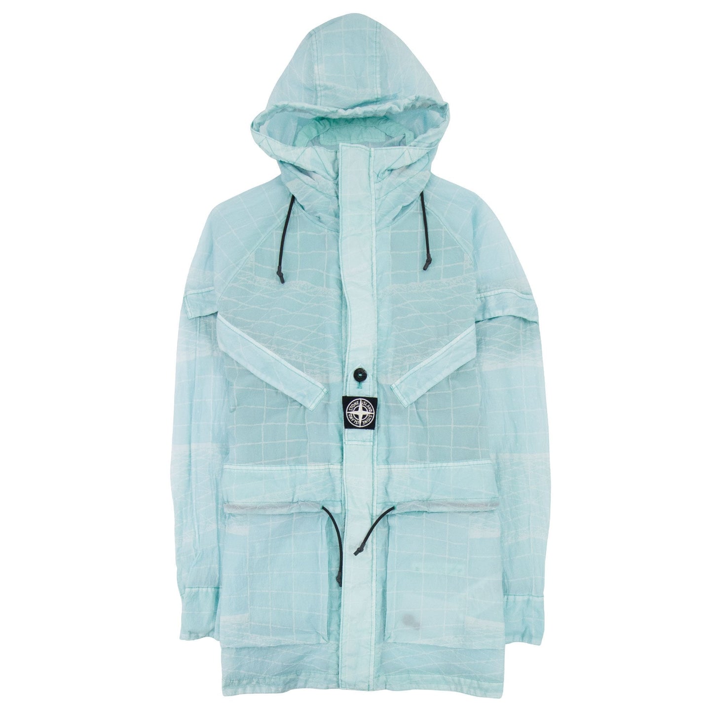 Stone Island 42999 Reflective Grid On Lamy-tc Parka Aqua V0044