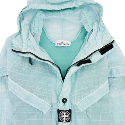 Stone Island 42999 Reflective Grid On Lamy-tc Parka Aqua V0044