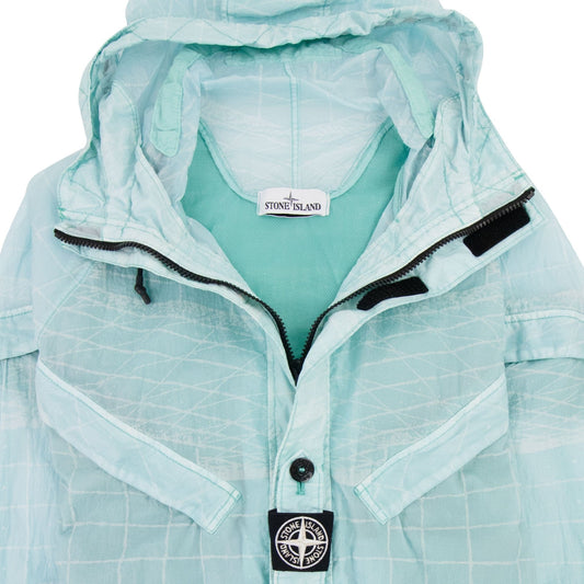 Stone Island 42999 Reflective Grid On Lamy-tc Parka Aqua V0044