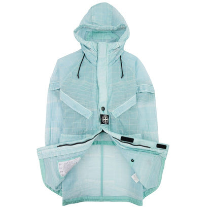 Stone Island 42999 Reflective Grid On Lamy-tc Parka Aqua V0044