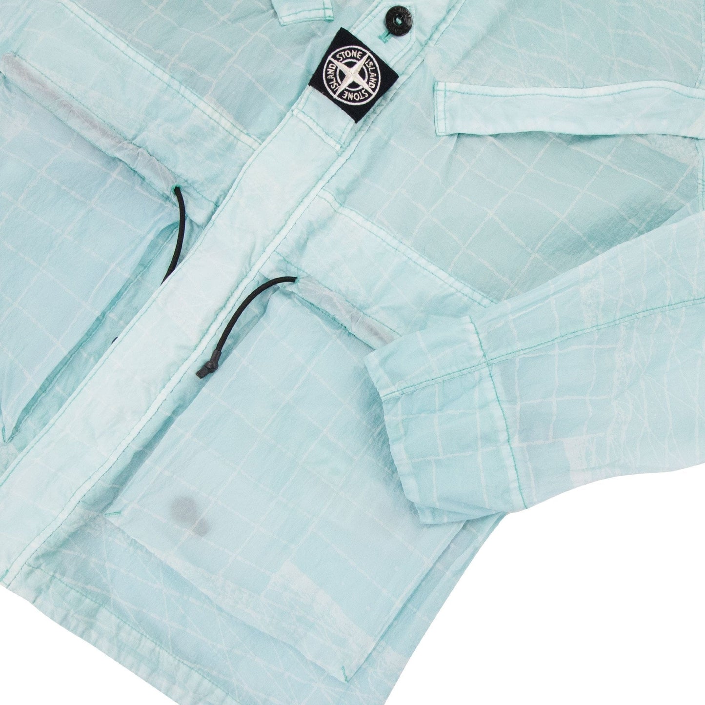 Stone Island 42999 Reflective Grid On Lamy-tc Parka Aqua V0044
