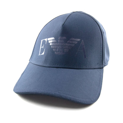 Emporio Armani Logo Gommato Baseball Cap Sea Blue