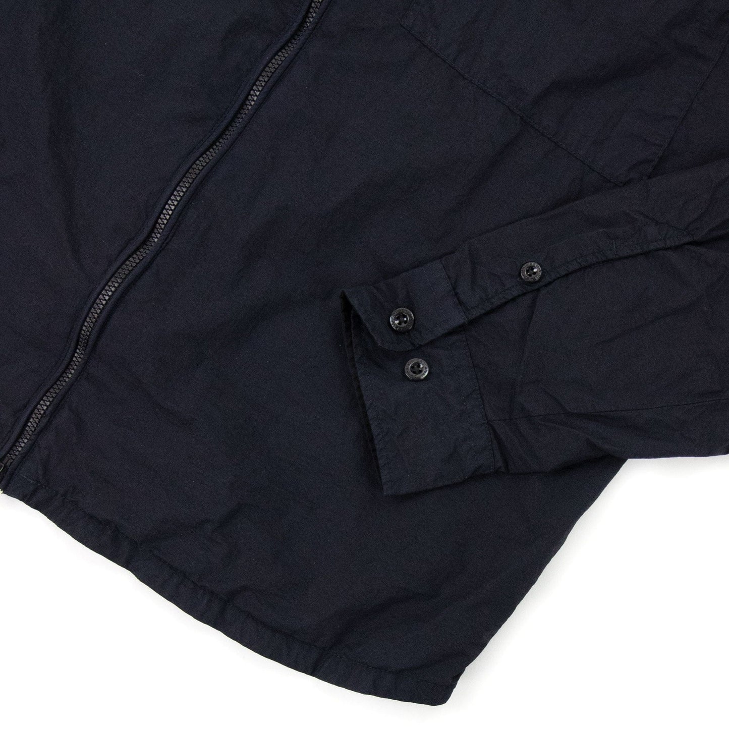 CP Company Arm Lens Zip Up Nylon Overshirt Navy 888