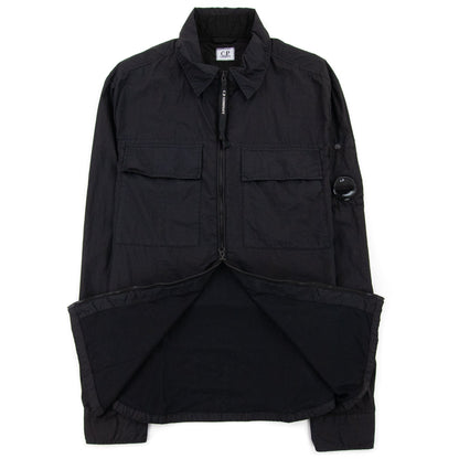 CP Company Arm Lens Zip Up Nylon Overshirt Black 999