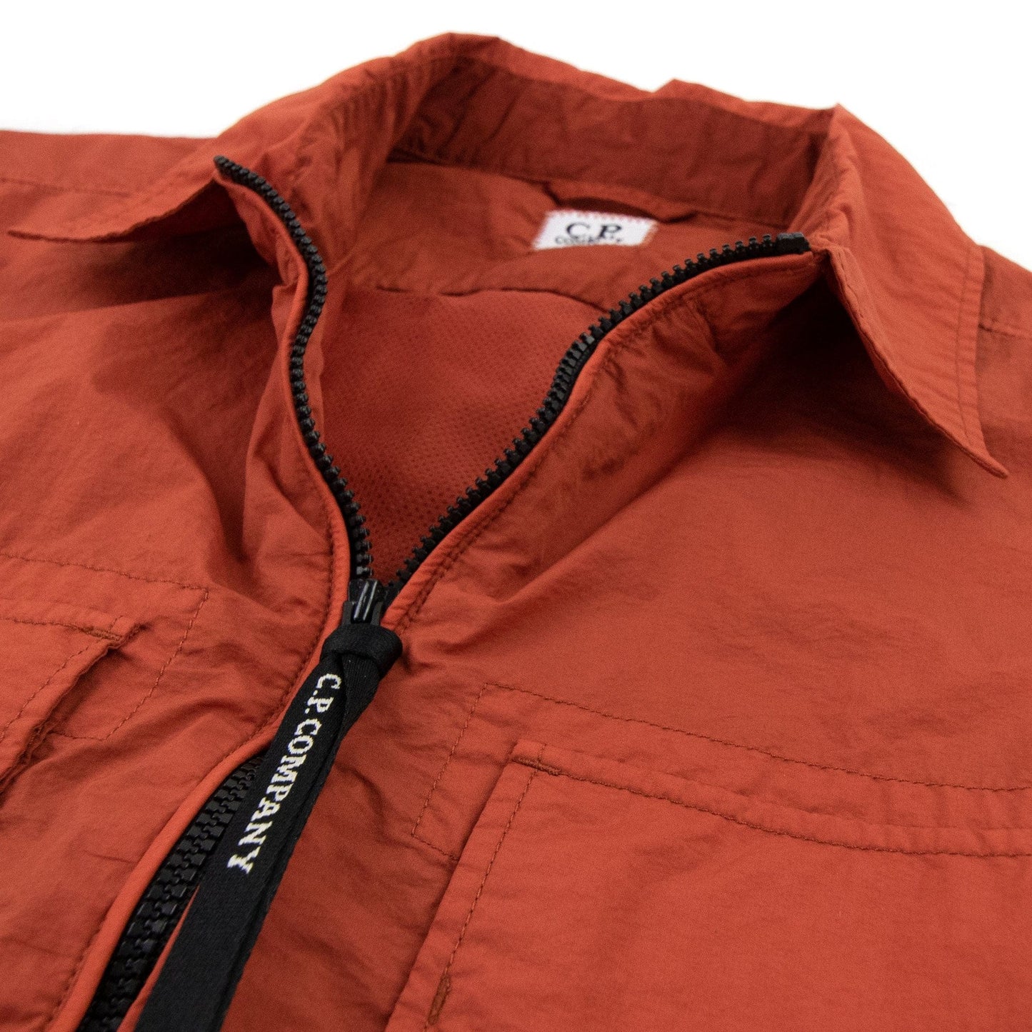 CP Company Arm Lens Zip Up Nylon Overshirt Orange 468