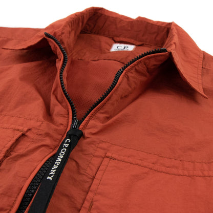 CP Company Arm Lens Zip Up Nylon Overshirt Orange 468