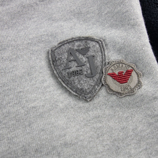 Armani Junior Embossed Logo Hoodied Bomber Jacket Grey