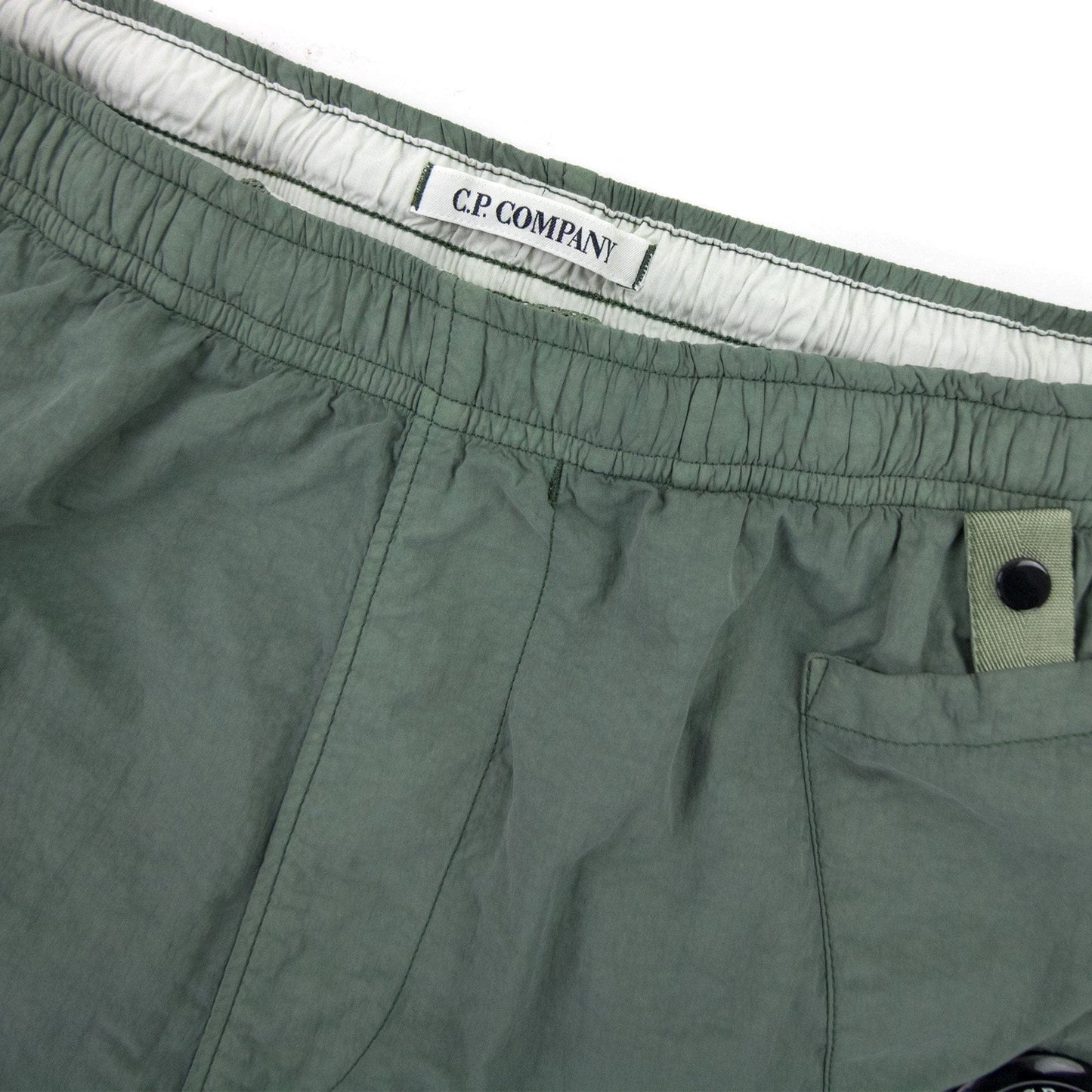 Cp Company Flatt Nylon Garment Dyed Lens Swim Shorts Green 664
