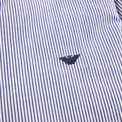 Armani Junior Embossed Logo Stripe S/s Shirt Baby Blue