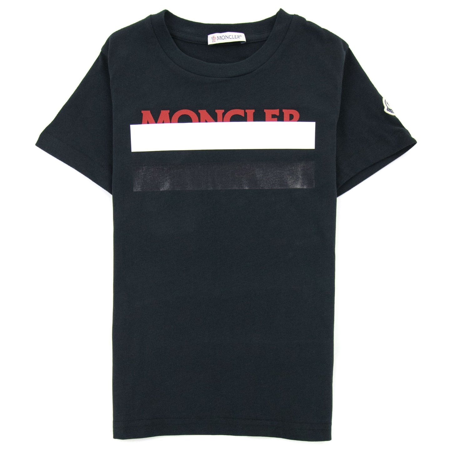 Moncler Junior Rubber Logo Maglia T Shirt Black