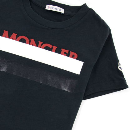 Moncler Junior Rubber Logo Maglia T Shirt Black