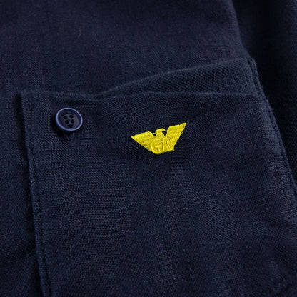 Armani Junior Front Pocket Eagle Logo S/s Polo Navy