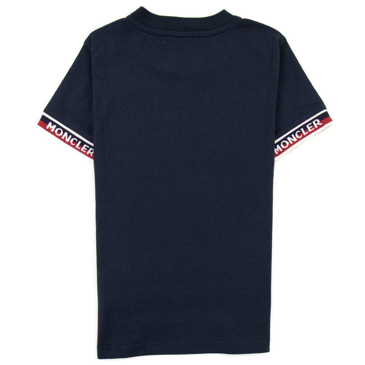 Moncler Junior Tape Logo Maglia T Shirt Navy 778