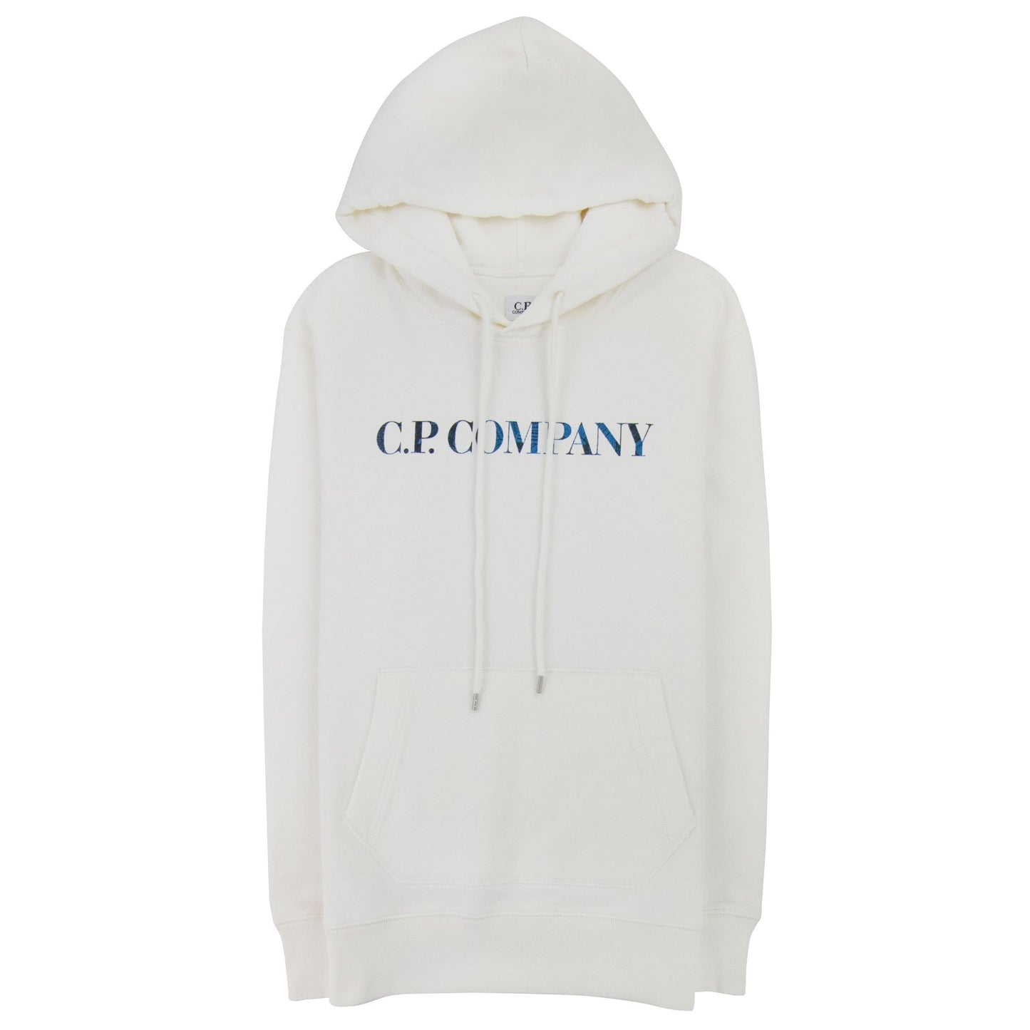 CP Company Logo Print Hooded Sweatshirt White 103