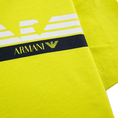 Armani Junior Eagle Logo S/s T Shirt Yellow