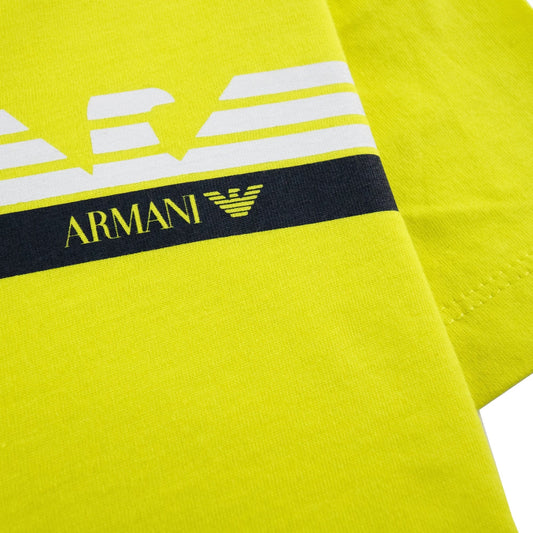 Armani Junior Eagle Logo S/s T Shirt Yellow