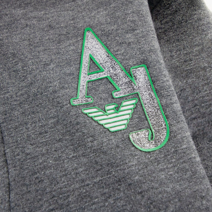 Armani Junior Aj Logo Zip Up Hoody Dark Grey