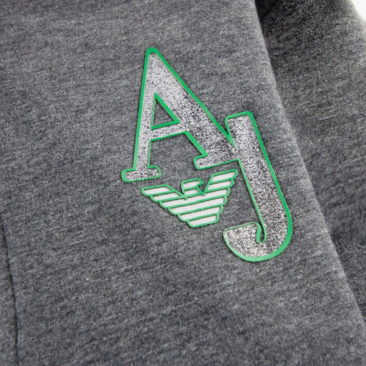Armani Junior Aj Logo Zip Up Hoody Dark Grey