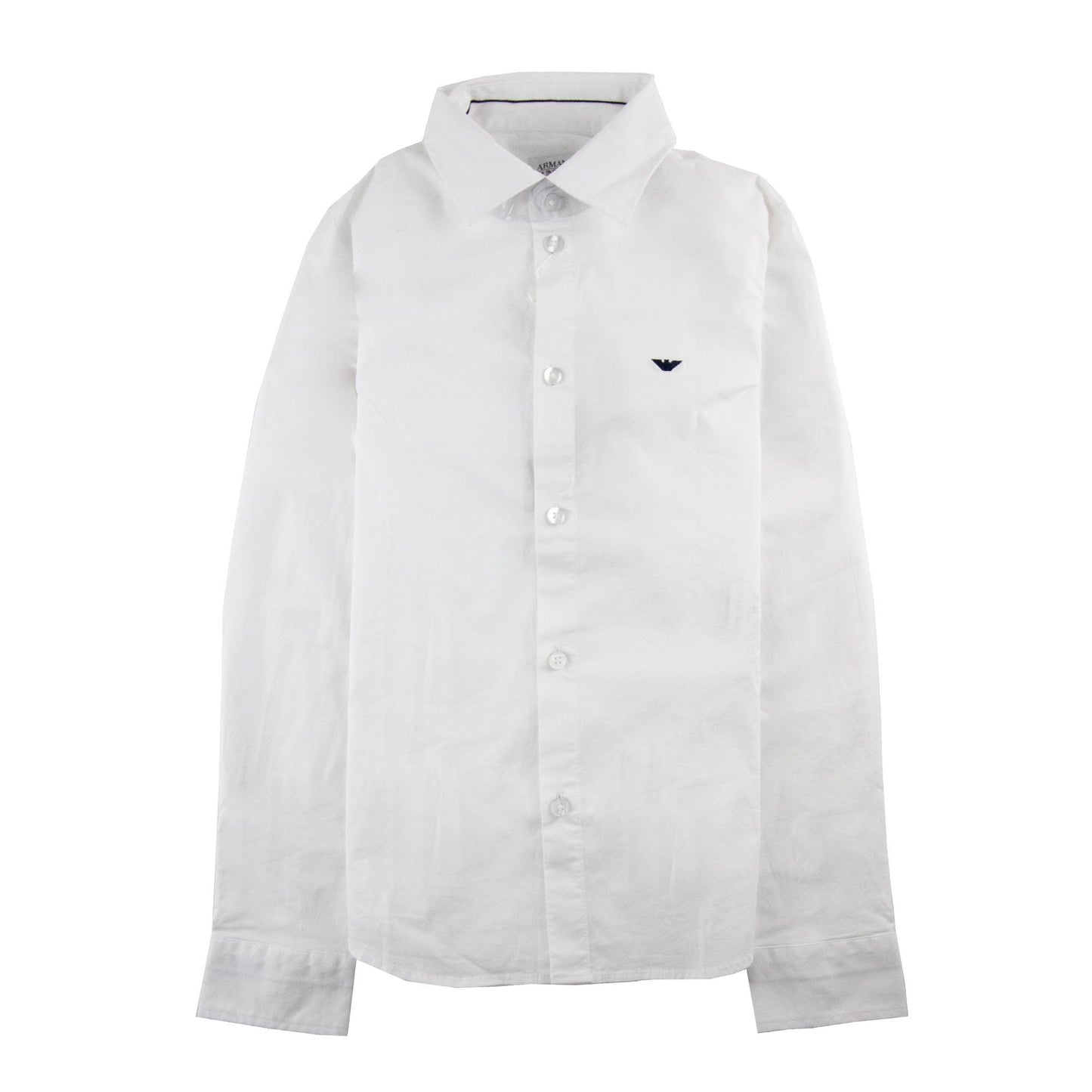 Armani Junior Embossed Eagle Logo L/s Shirt White