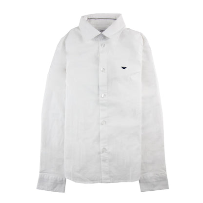 Armani Junior Embossed Eagle Logo L/s Shirt White