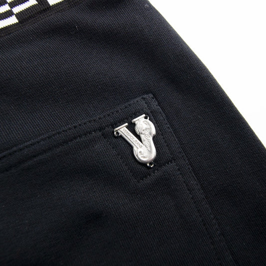 Versace Jeans Waist &amp; Cuff Logo Pants Black