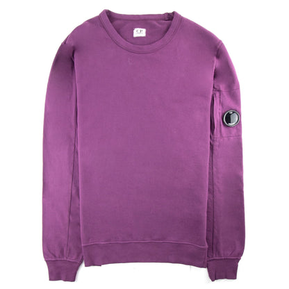 Cp Company Light Fleece Lens Crew Sweatshirt Purple