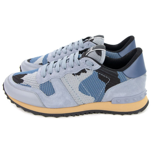 Valentino Mesh Fabric Camouflage Sneaker Grey Y01