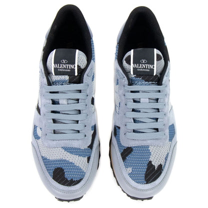 Valentino Mesh Fabric Camouflage Sneaker Grey Y01