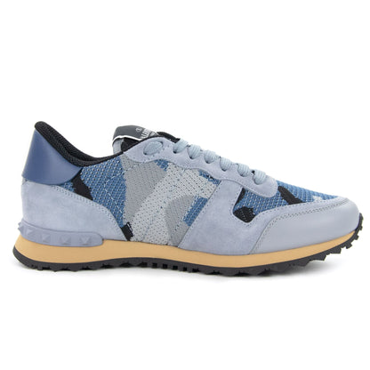 Valentino Mesh Fabric Camouflage Sneaker Grey Y01