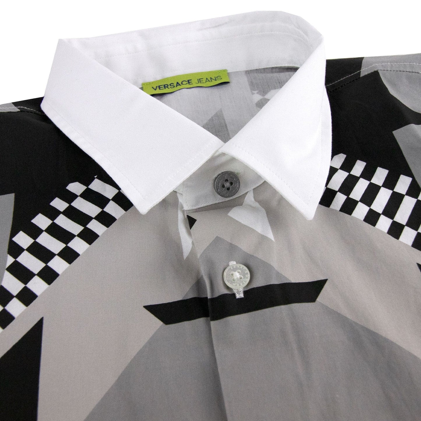Versace Jeans Geometric Print Popeline Shirt White