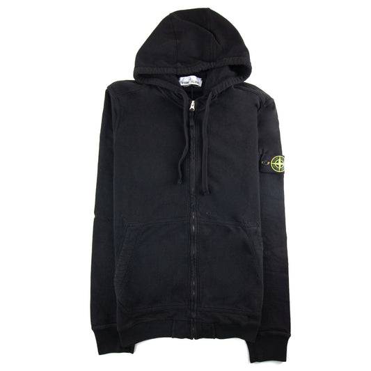 Stone Island Light Fleece Zip Up Sweatshirt Black V0029