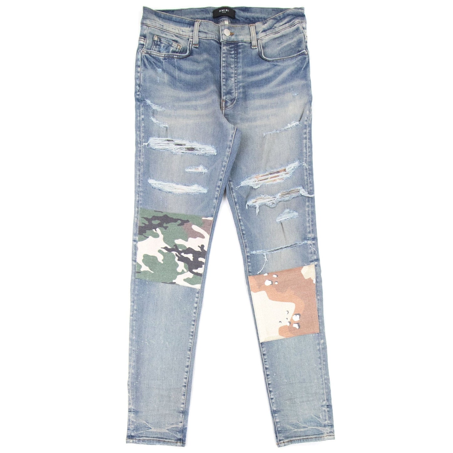 Amiri Military Art Patch Jeans Clay Indigo