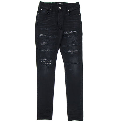 Amiri Bandana Thrash Jeans Black