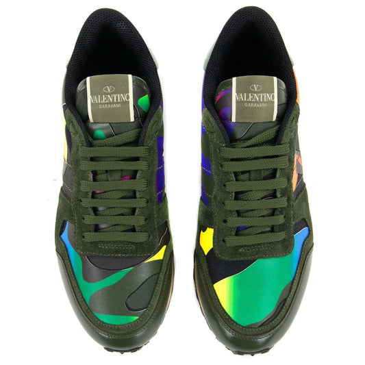 Valentino Camouflage Rockrunner Sneaker Olive Oal