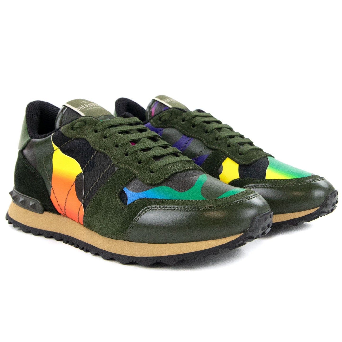 Valentino Camouflage Rockrunner Sneaker Olive Oal