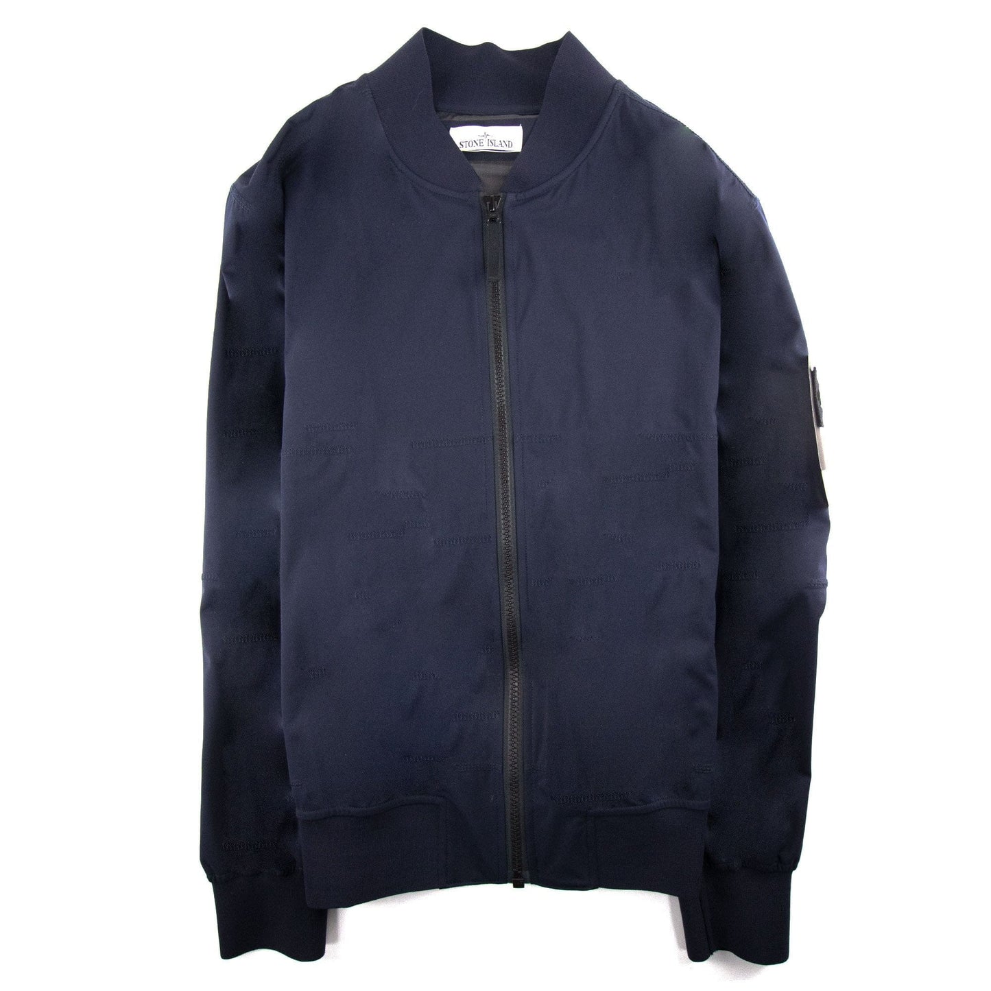 Stone Island Light Soft Shell Grid Bomber Jacket Navy Blue V0020