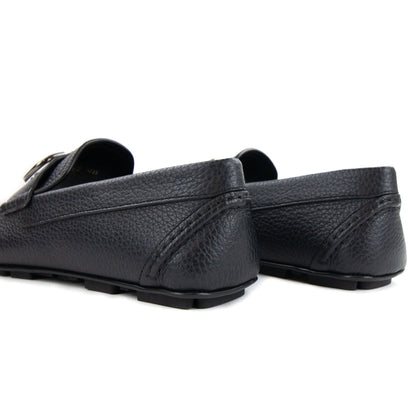 Valentino Vlogo Calfskin Driving Shoe Black