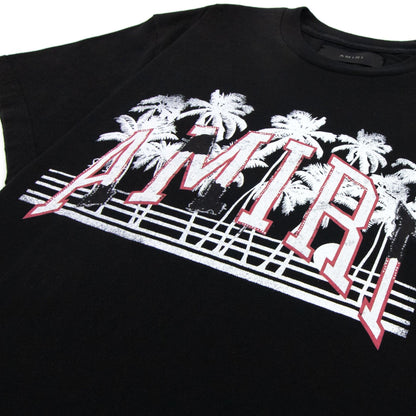 Amiri Varsity Palms T Shirt Black 001