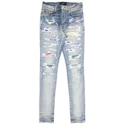 Amiri Rainbow Patch Jeans Clay Indigo