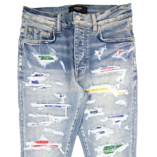 Amiri Rainbow Patch Jeans Clay Indigo