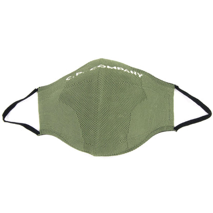 Cp Company Knit Yarn Logo Print Face Mask Green V02